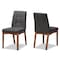 Baxton Studio Tara Mid-Century Transitional Dark Grey Fabric and Walnut Brown Finished Wood 2-PC Dining Chair Set 186-11674-Zoro - alternate 1